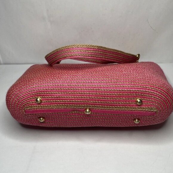 NWT Eric Javits Squishee Clip Tote Pink - Picture 4 of 8